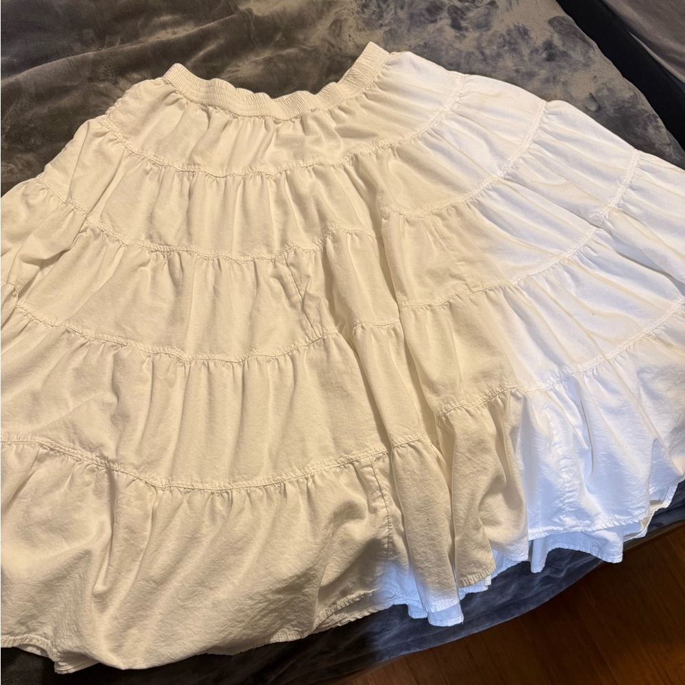 Free People White maxi skirt